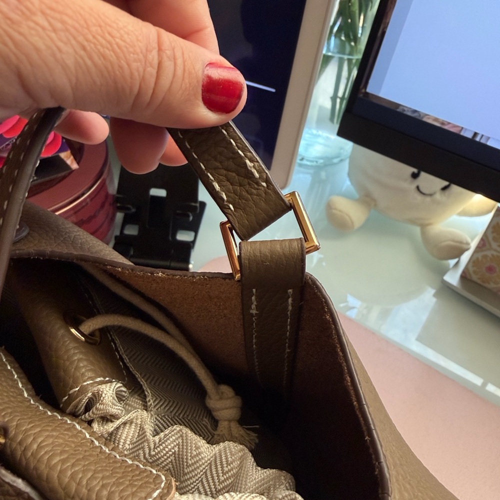 Elegant Brown faux Leather Tote Bag. - Picture 3 of 8